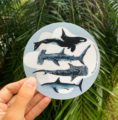 All-In-One sharks vinyl sticker