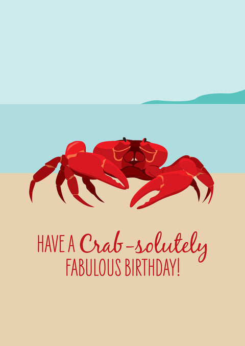Red Crab Birthday Card