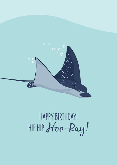 Spotted Eagle Ray Birthday Card