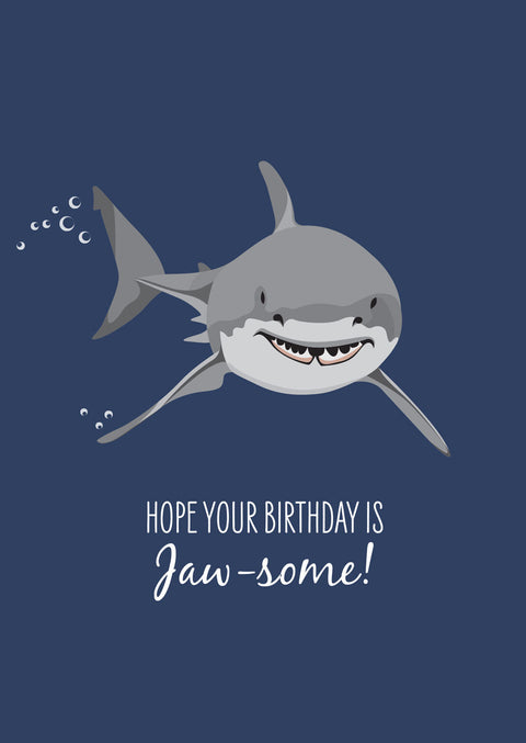 Great White Shark Birthday Card