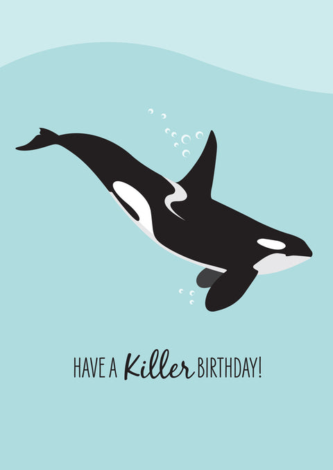 Killer Whale Orca Birthday Card