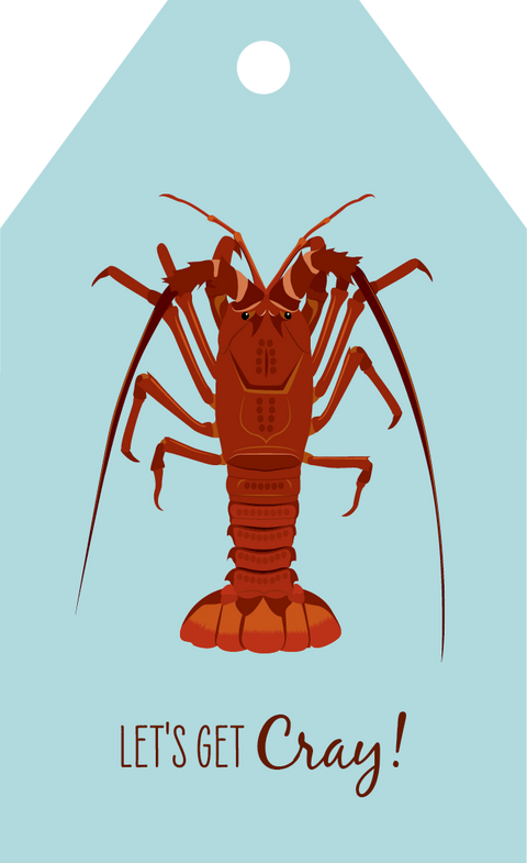 Rock Lobster Crayfish Gift Tag