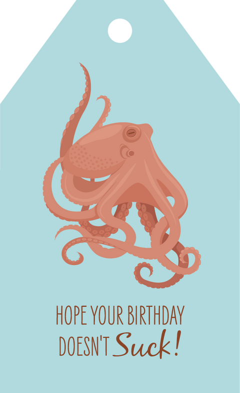 Octopus Birthday Gift Tag
