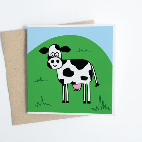 Cow at Happy Farm greeting card