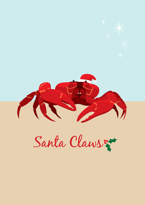 Red Crab Christmas Card