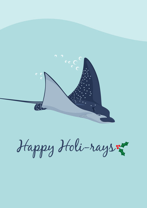 Spotted Eagle Ray Christmas Card