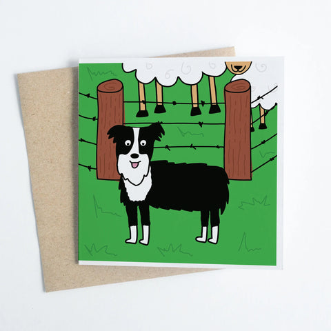 Border Collie at Happy Farm greeting card