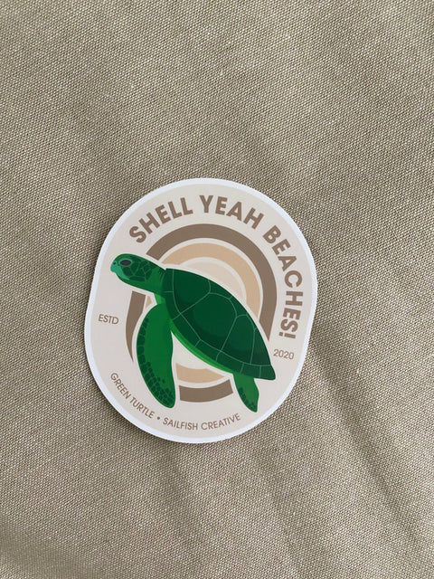 Green Turtle Pun Sticker