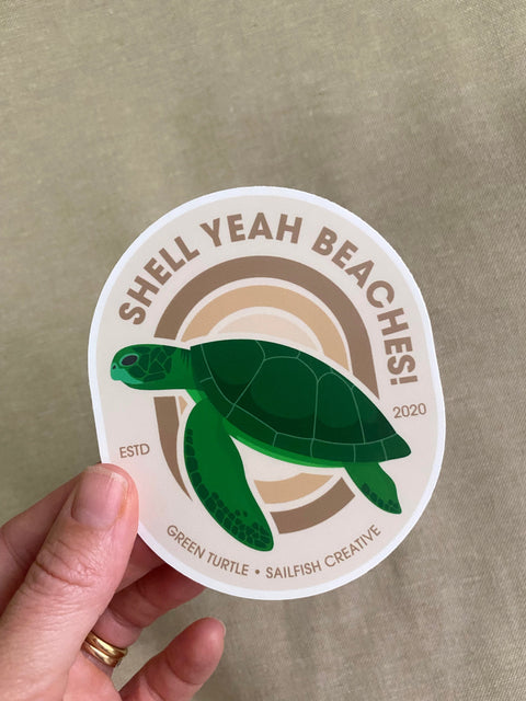 Green Turtle Pun Sticker
