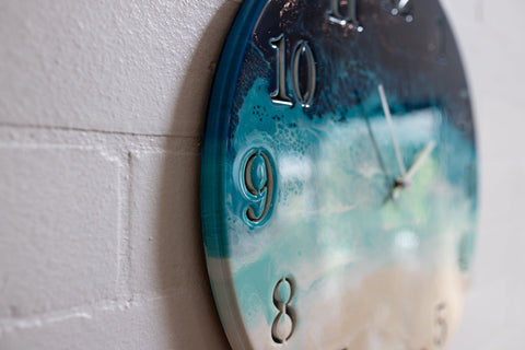 Ocean theme numbered clock from Sunshine Coast
