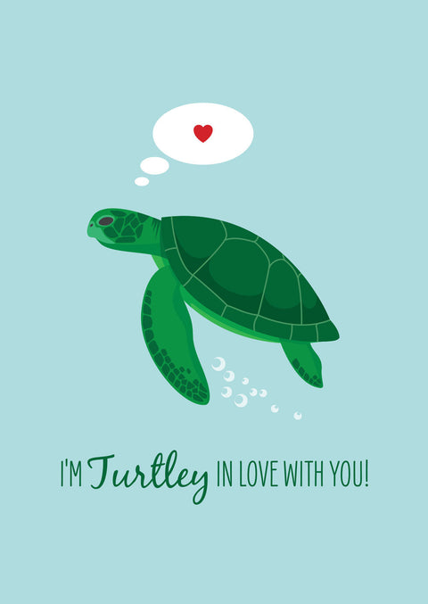 Green Turtle Lovers Card