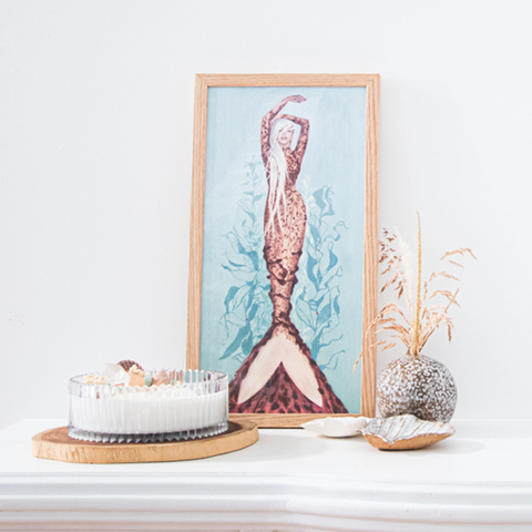 Alga framed mermaid wall art by top Australian artist