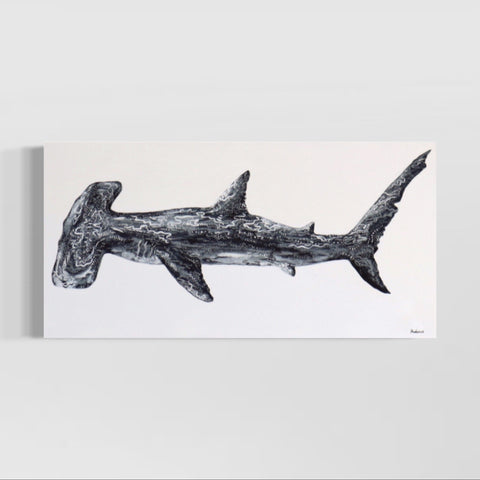 Limited Edition heedful hammerhead shark print