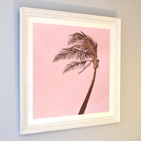 palm tree breeze original artwork in soft warm colours