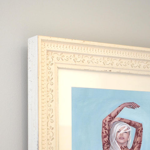 stunning custom frame with strong feminine image by top australian artist