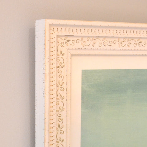 unique white cream detail frame with pastel earthy original artwork